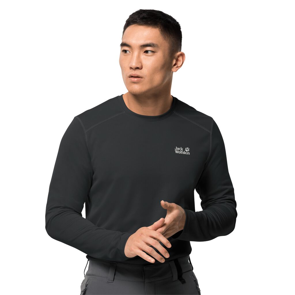 Jack Wolfskin SKY RANGE LONGSLEEVE Férfi Funkcionális Felsők Fekete - SKBVCD-048